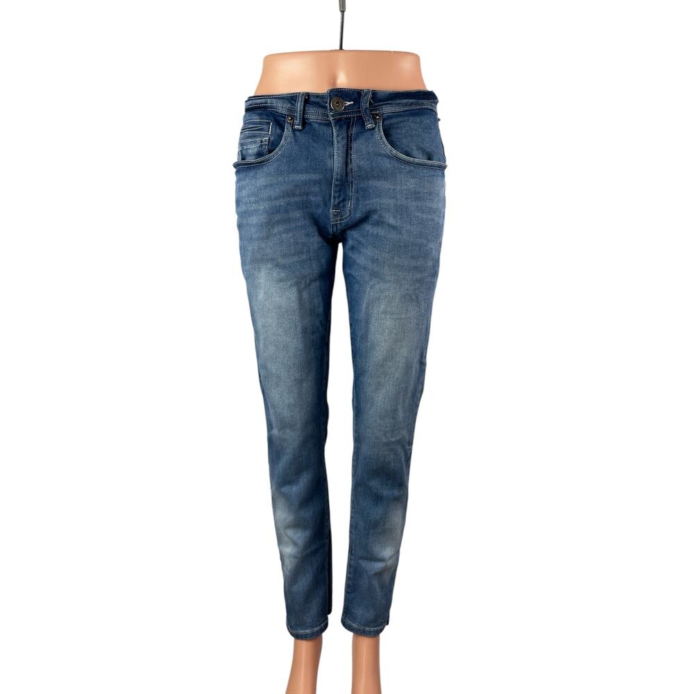 Modern Culture Womens Blue Medium Wash High Waisted Skinny Denim Jeans Pants 30